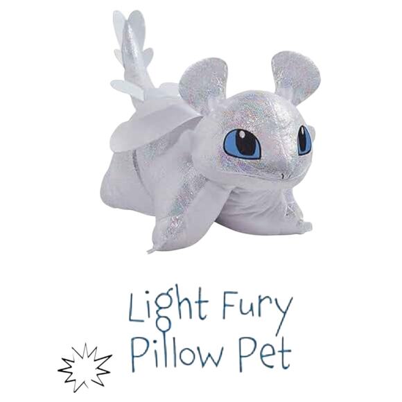 How To Train Your Dragon Light Fury Pillow Pets Plush Toy - Picture 1 of 12